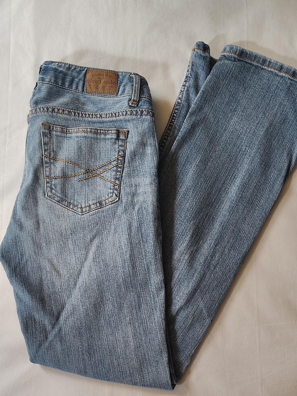 Aeropostale Light Blue Denim Jeans Chelsea Boot cut Size 5/6 EUC